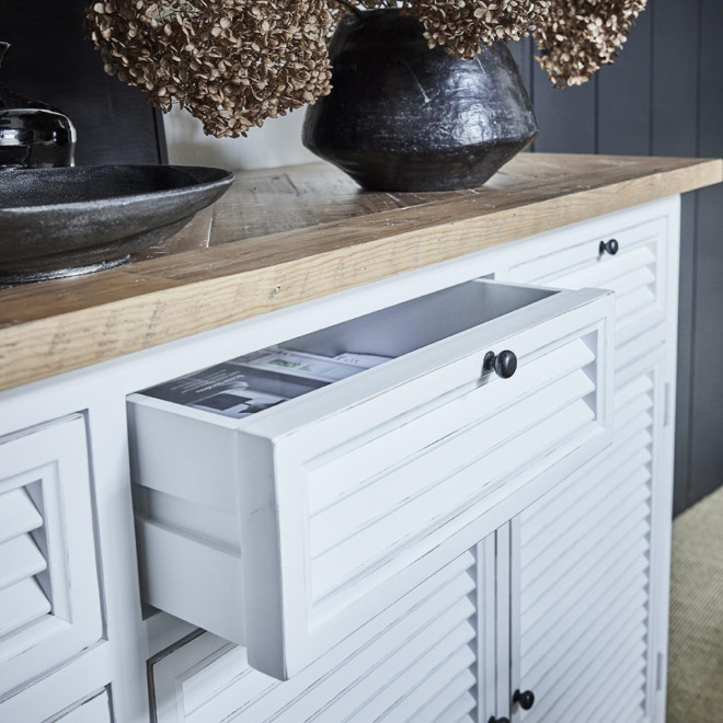 Sideboard 4 Türen 4 Schubladen Holzplatte