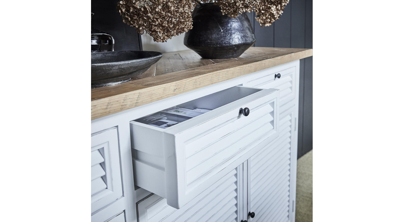 Sideboard 4 Türen 4 Schubladen Holzplatte