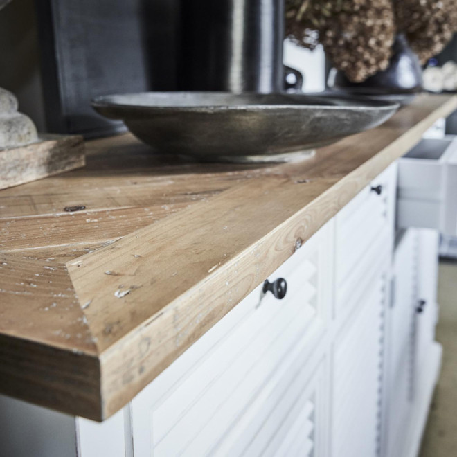 Sideboard 4 Türen 4 Schubladen Holzplatte