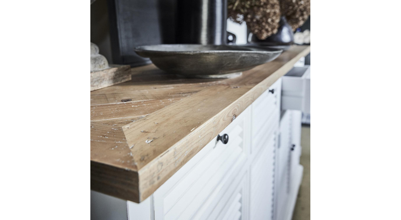 Sideboard 4 Türen 4 Schubladen Holzplatte