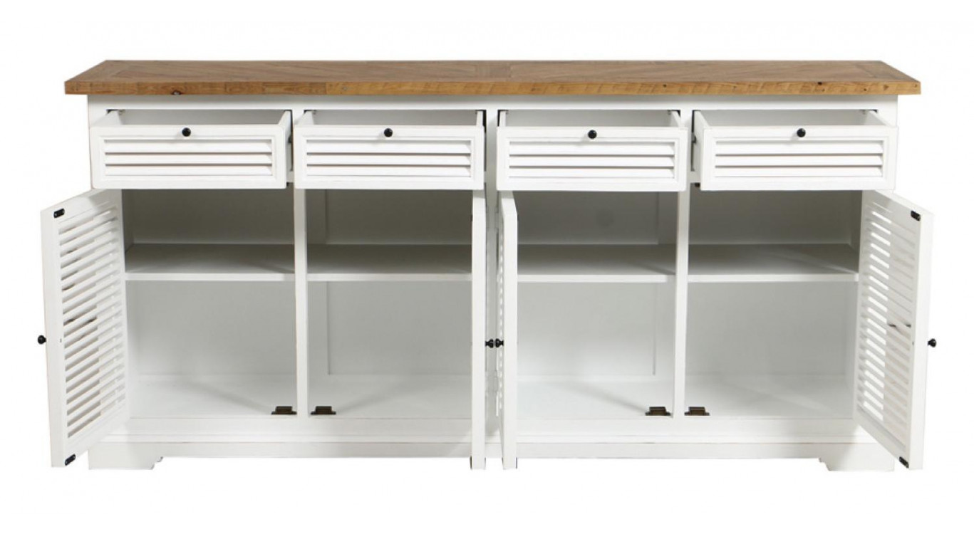 Sideboard 4 Türen 4 Schubladen Holzplatte