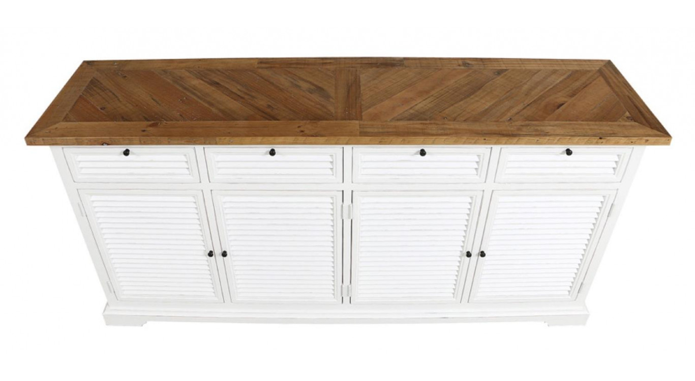 Sideboard 4 Türen 4 Schubladen Holzplatte