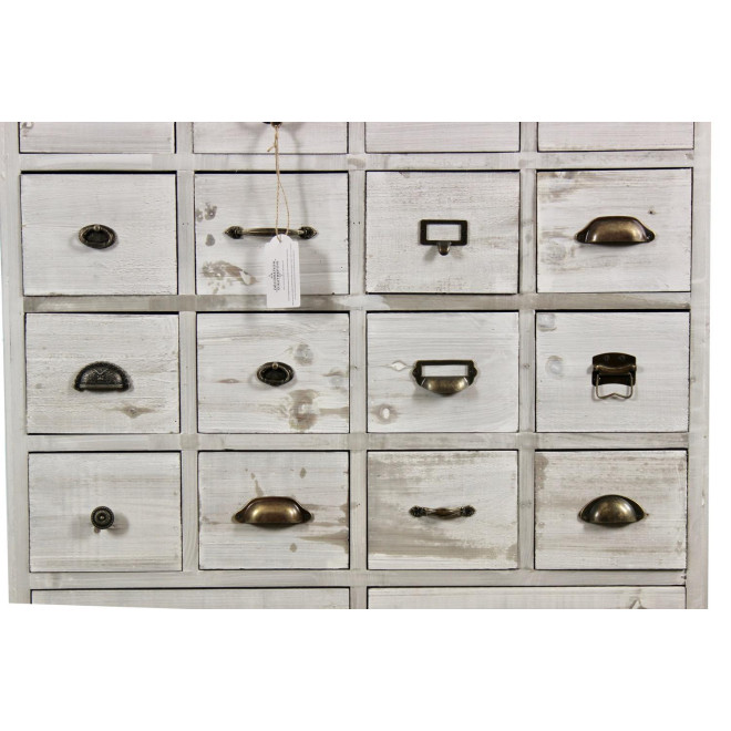 Wochenschrank Chiffonnier Grainetier Holz Cerusé Weiß 18 Schubladen 92x34.5x99cm