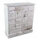Kommode Grainetier 18 Schubladen Holz Weiß Nackt 92x34.5x99cm
