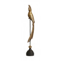 Statue oiseau de paradis sur socle en fonte