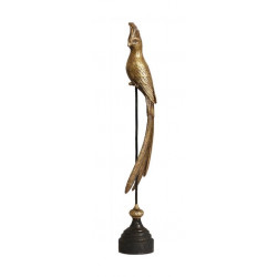Statue Oiseau De Paradis Sur Socle En Fonte