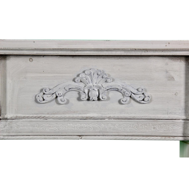 Encadrement Manteau Cheminée Bois Cerusé Blanc 137x20x113.5cm