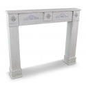 Einrahmung Mantel Kamin Holz Weiß 137x20x113.5cm