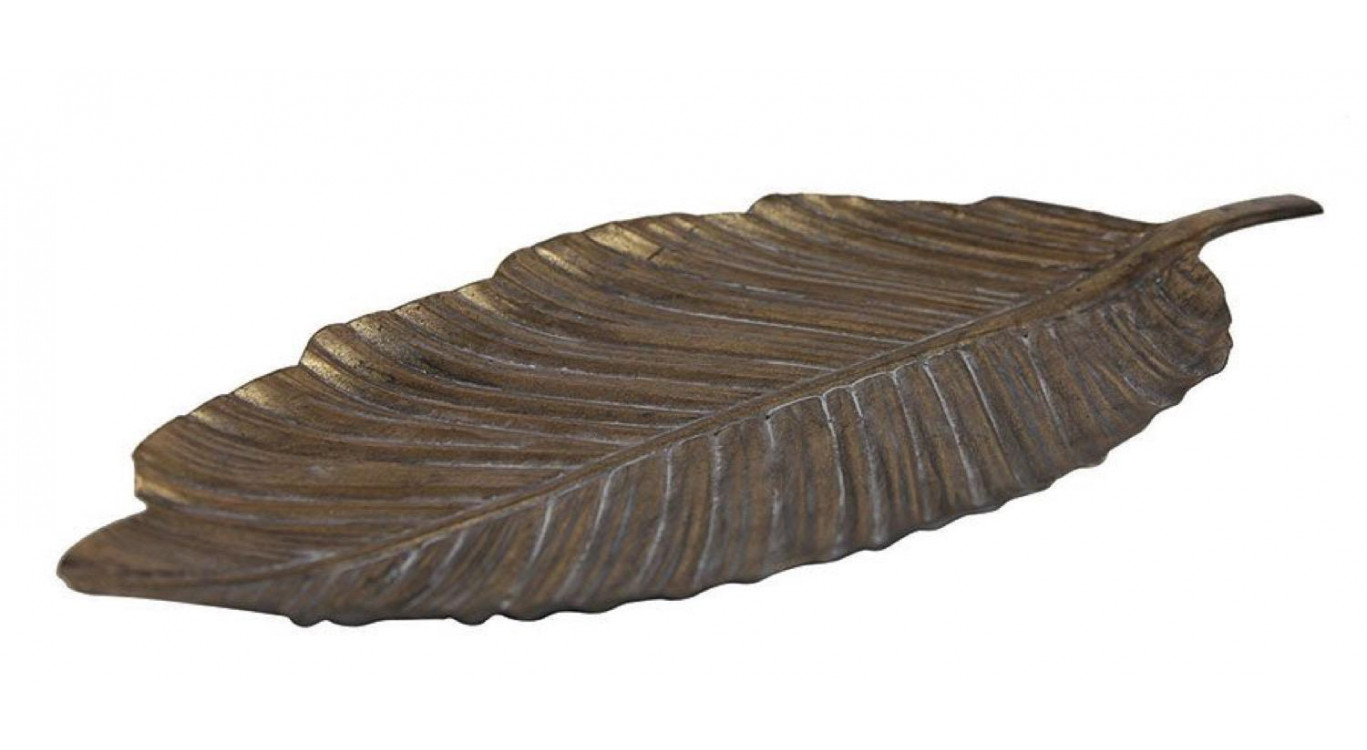 Vide-Poche Feuille En Métal Laitonné