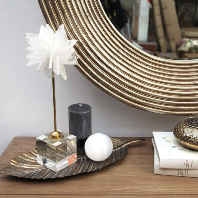 Vide-Poche Feuille En Métal Laitonné