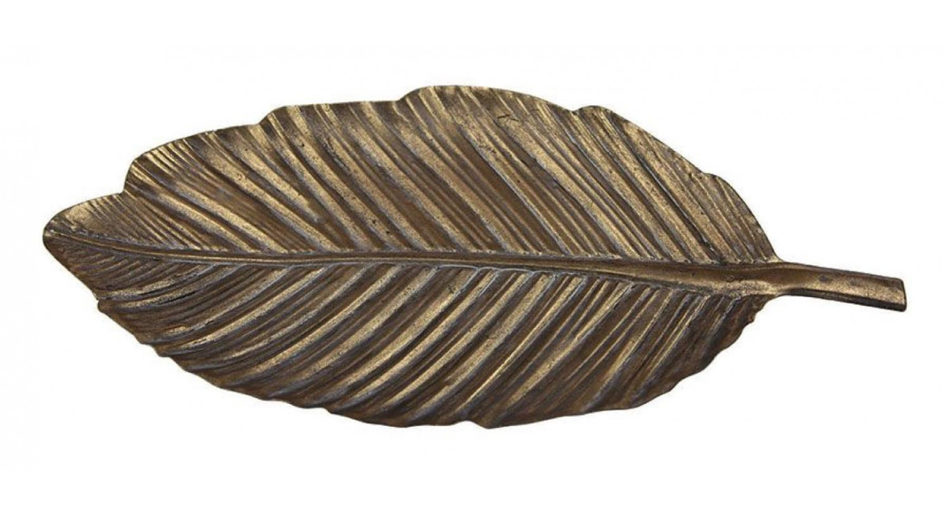 Vide-Poche Feuille En Métal Laitonné