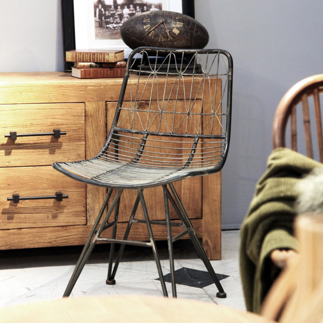 Lot De 2 Chaise Graphite Vieilli