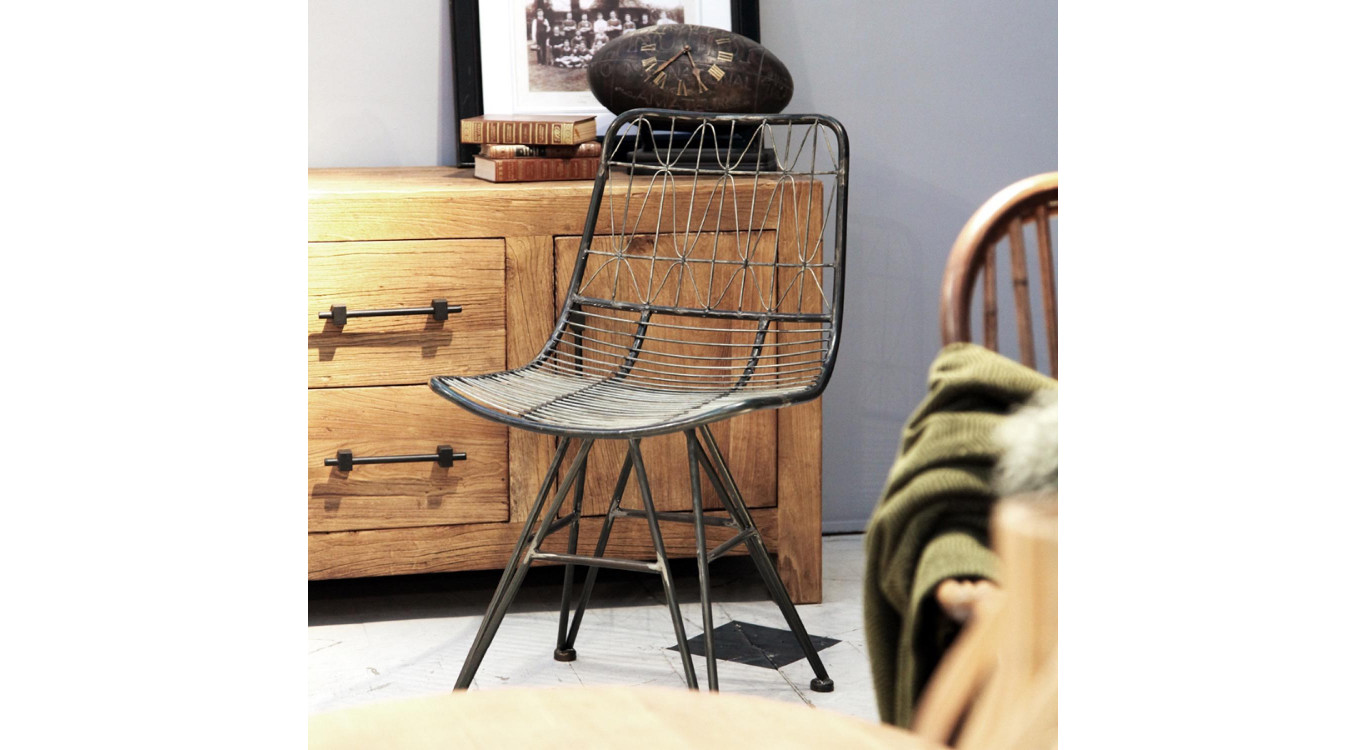 Lot De 2 Chaise Graphite Vieilli