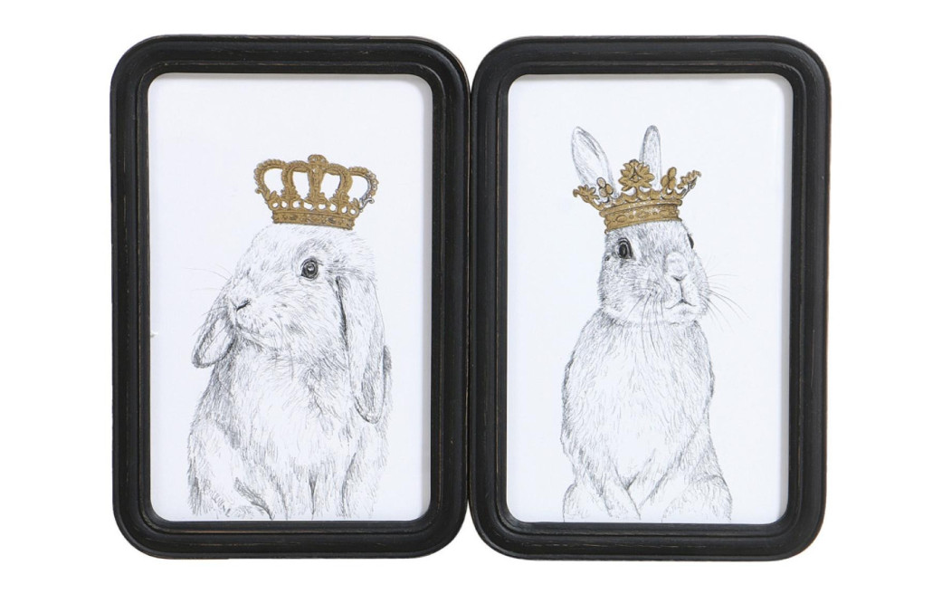 Picture Duo Rabbits Crowns