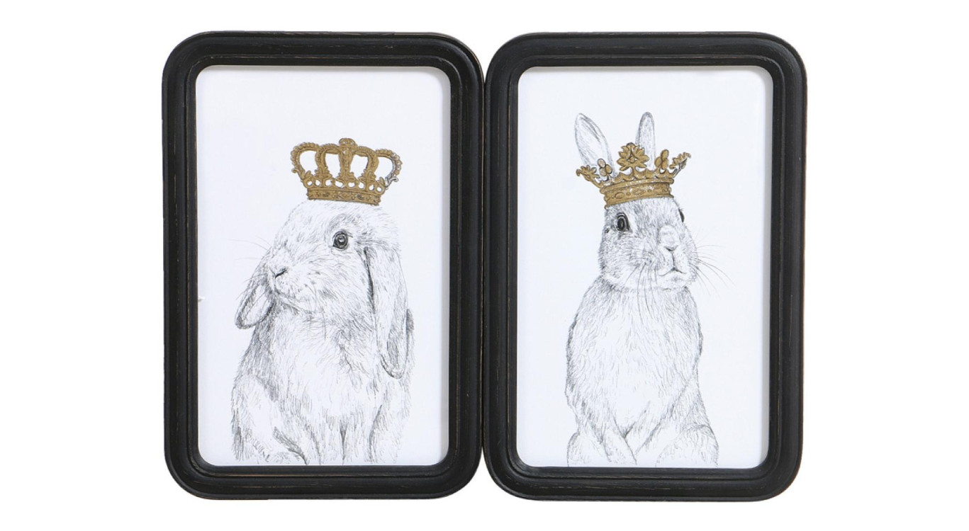 Picture Duo Rabbits Crowns