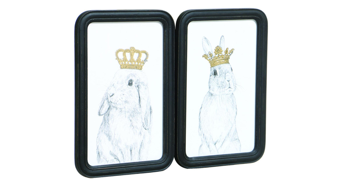 Picture Duo Rabbits Crowns