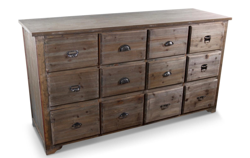 Wochenmöbel Chiffonnier Grainetier Holz 12 Schubladen 167x54x91cm
