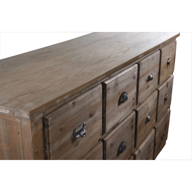 Meuble Semainier Chiffonnier Grainetier Bois 12 Tiroirs 167x54x91cm