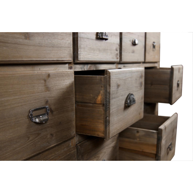 Meuble Semainier Chiffonnier Grainetier Bois 12 Tiroirs 167x54x91cm