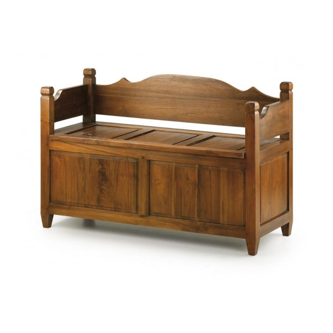 Bank Truhe Holz Braun 110x45x70cm