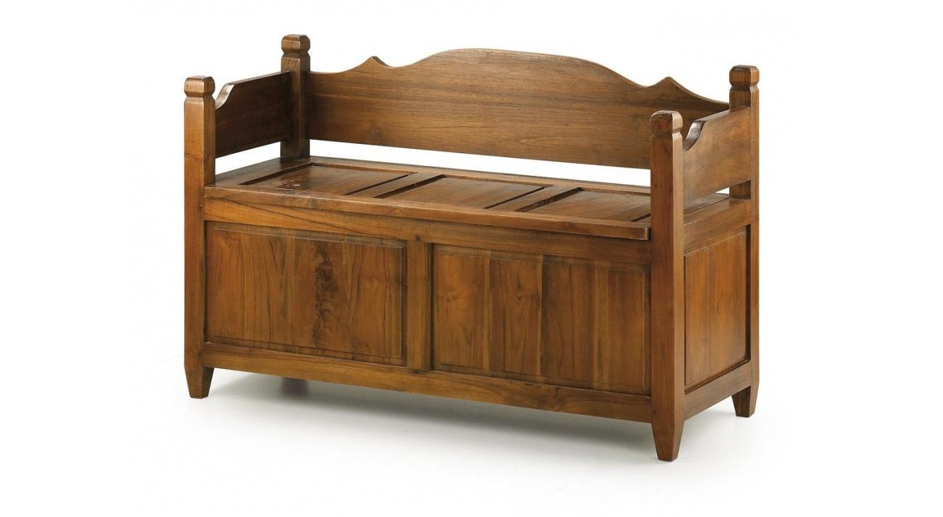 Bank Truhe Holz Braun 110x45x70cm