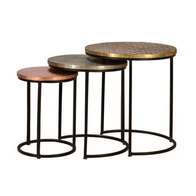 3er-Set Eisen Schwarz 45x111x49cm