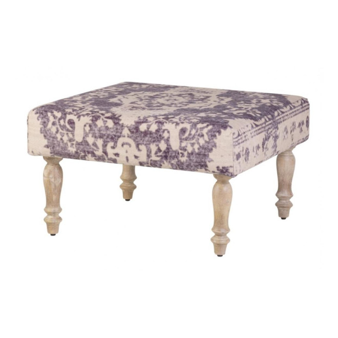 Reposapiés de madera de algodón multicolor 76x76x43cm