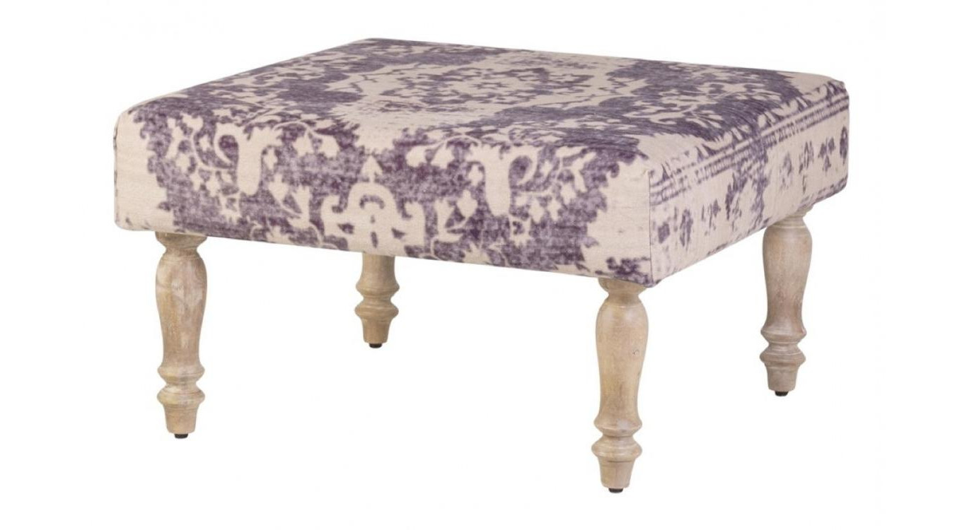 Reposapiés de madera de algodón multicolor 76x76x43cm