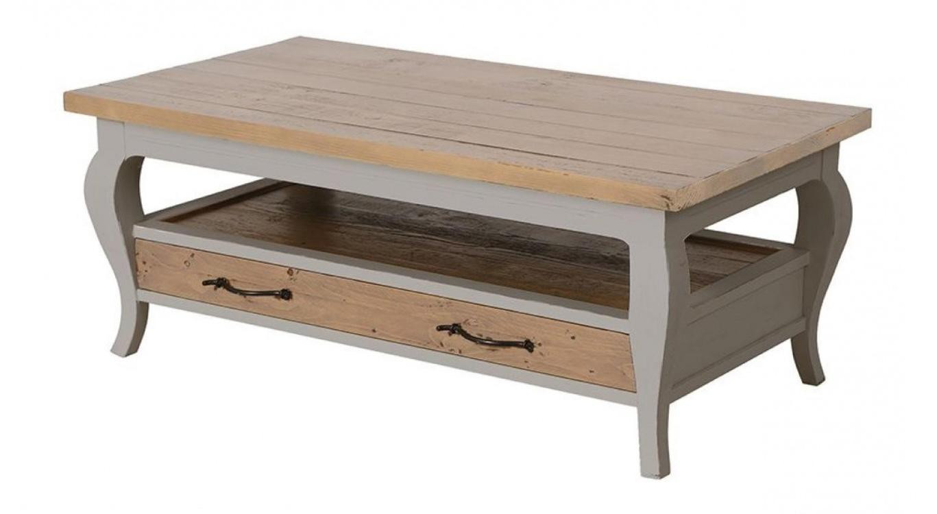 Mesa de centro rectangular 2 cajones