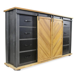 Bahut 8 tiroirs 2 portes