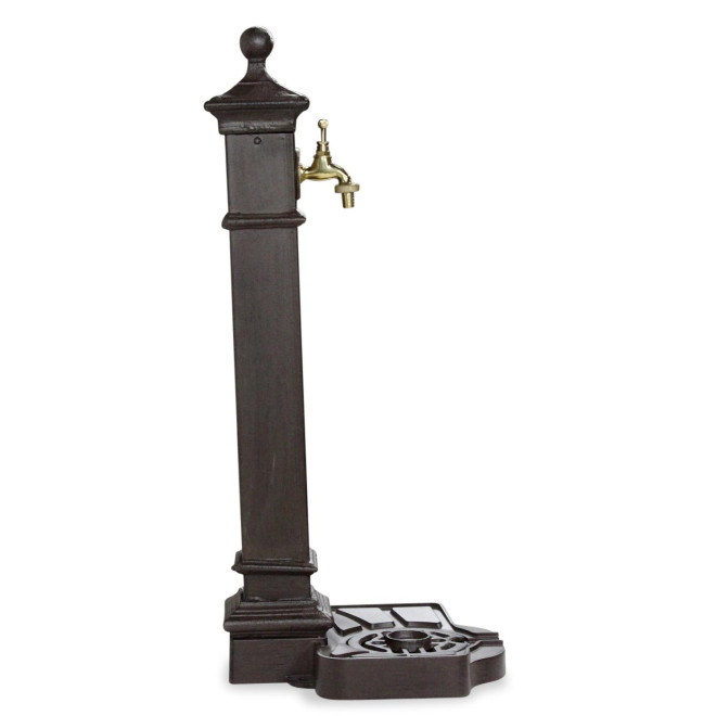 Fuente de jardín de aluminio-metal marrón 29x33.5x77cm