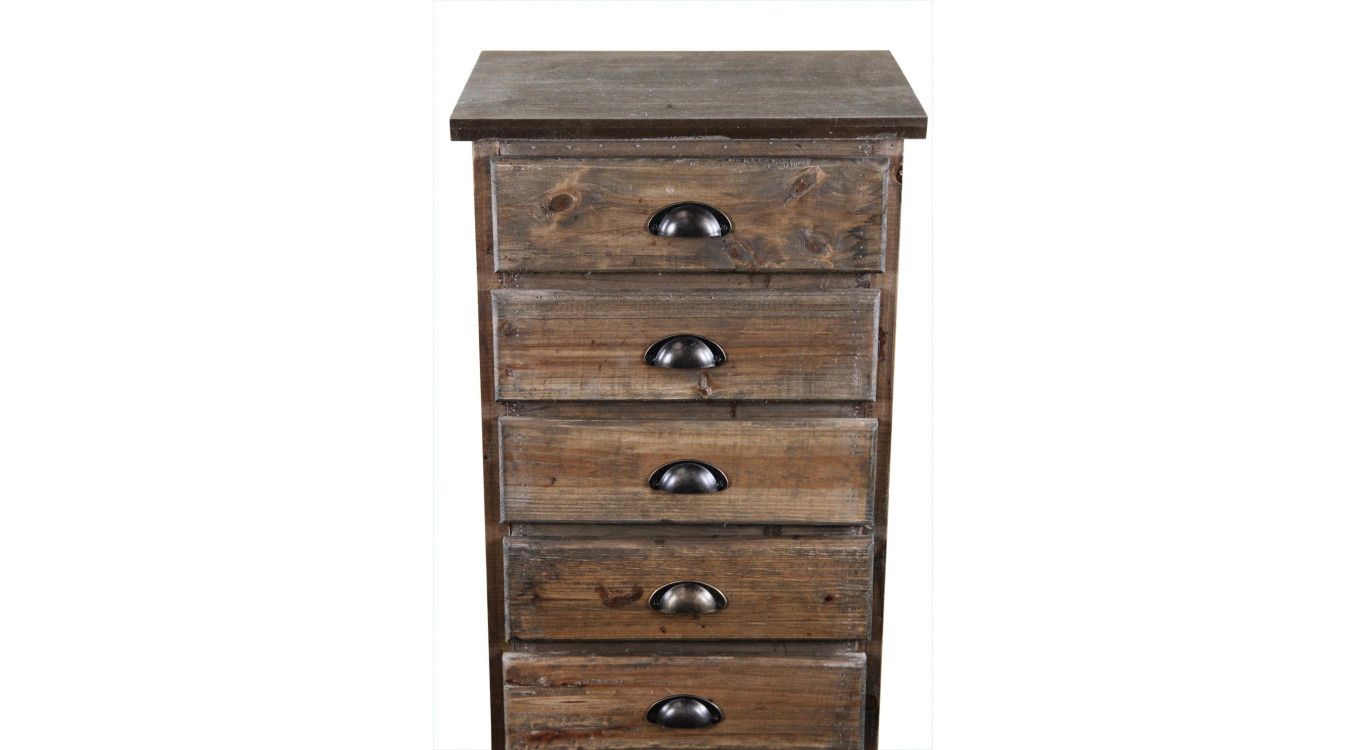 Wochenendmöbel Chiffonnier Holz 6 Schubladen 45.5x36x108cm