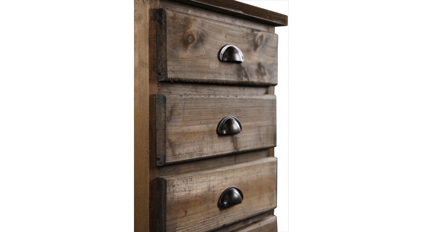 Wochenendmöbel Chiffonnier Holz 6 Schubladen 45.5x36x108cm