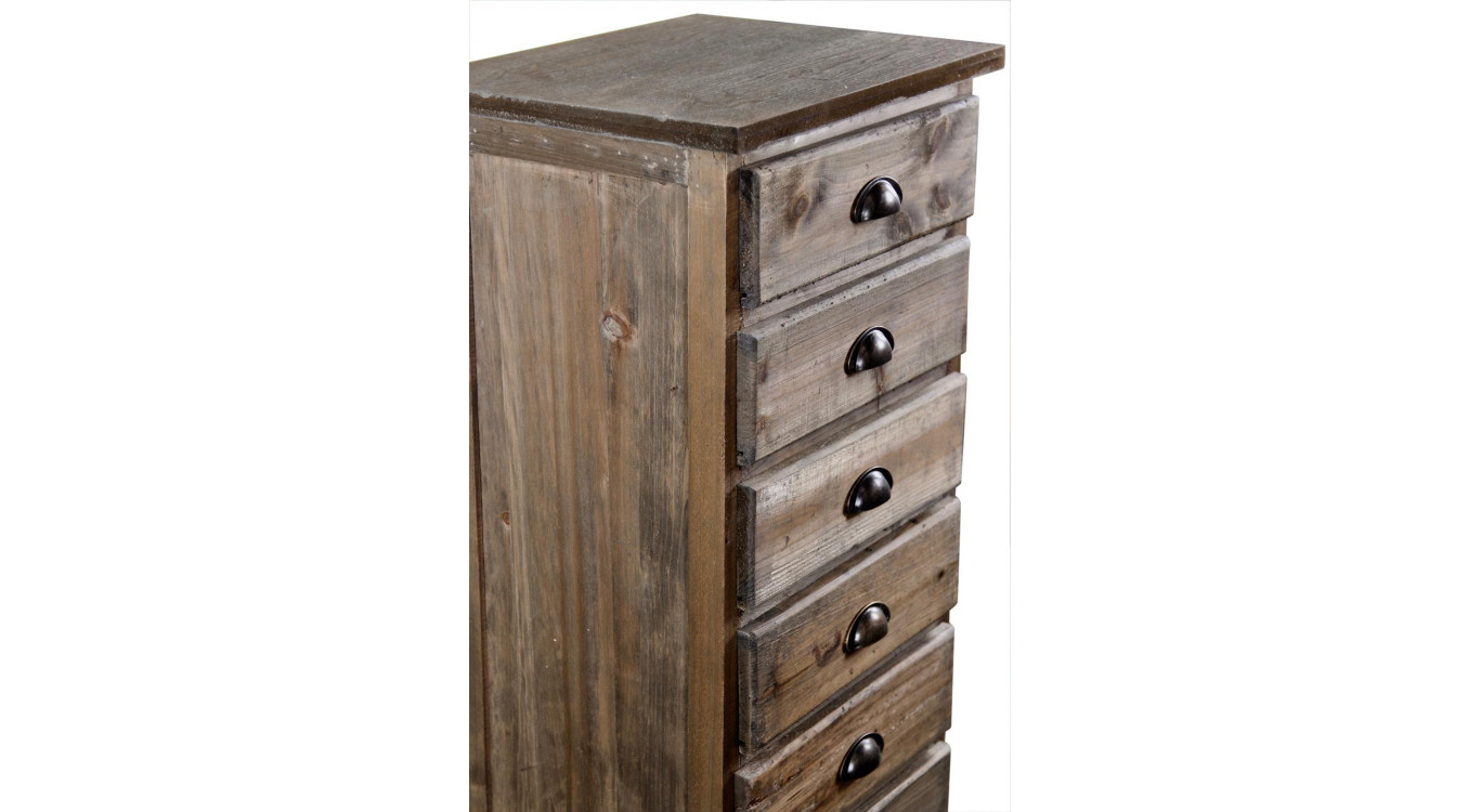 Wochenendmöbel Chiffonnier Holz 6 Schubladen 45.5x36x108cm
