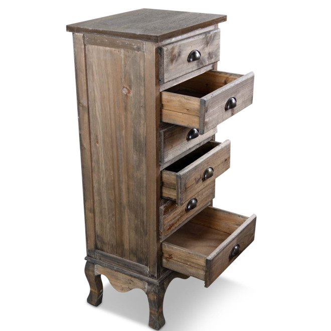 Wochenendmöbel Chiffonnier Holz 6 Schubladen 45.5x36x108cm
