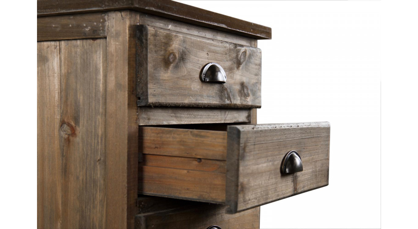 Wochenendmöbel Chiffonnier Holz 6 Schubladen 45.5x36x108cm