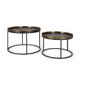 Lot de 2 tables basses Fer Bronze