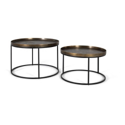 Lot de 2 tables basses Fer Bronze