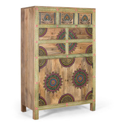 Buffet 7 tiroirs 2 portes Bois Marron