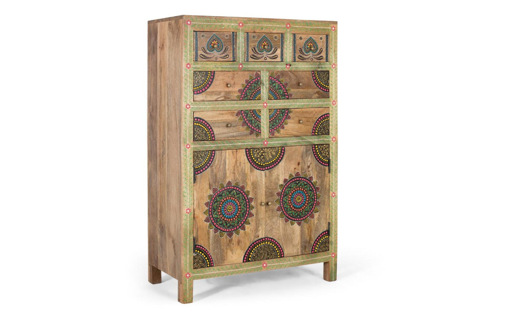 Buffet 7 tiroirs 2 portes Bois Marron