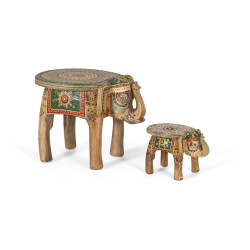 Lot de 2 tables basses Bois Multicolore