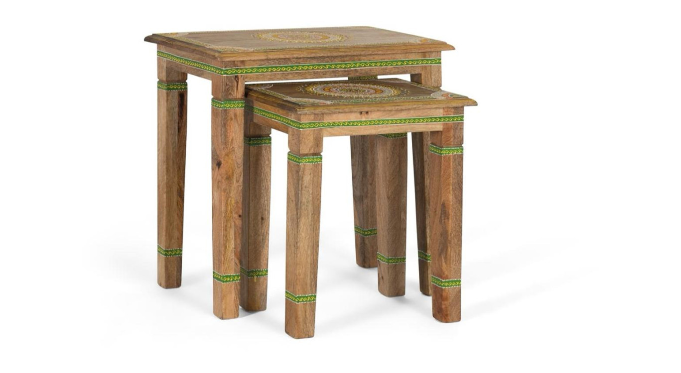 Lot de 2 tables basses Bois Marron
