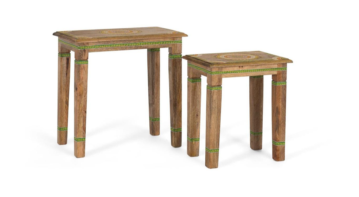 Lot de 2 tables basses Bois Marron