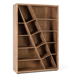 Bibliothèque 12 étagères Bois Marron