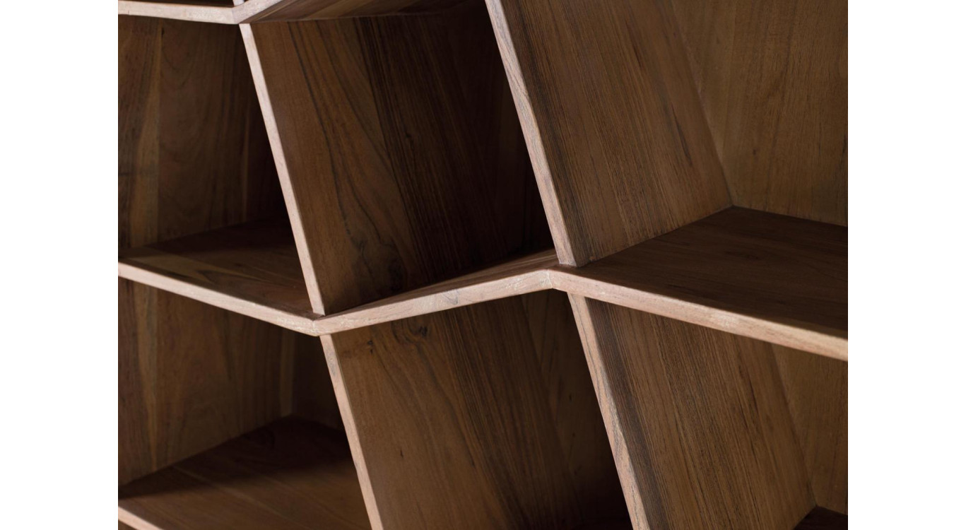 Bibliothèque 12 étagères Bois Marron