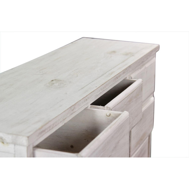 Wochenmöbel Chiffonnier Grainetier Bois 12 Schubladen Cerusé Blanc Nu 101x31.5x75cm