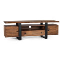 Meuble TV 1 tiroir 2 portes Bois Marron