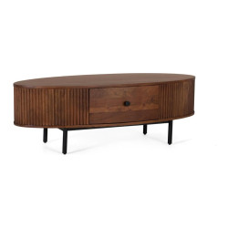 Table basse 1 tiroir Bois Marron