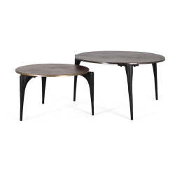 Lot de 2 tables basses Aluminium Noir
