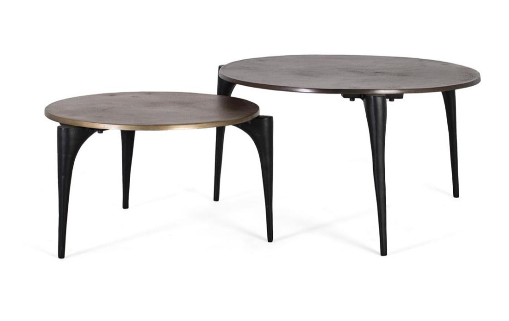 Lot de 2 tables basses Aluminium Noir
